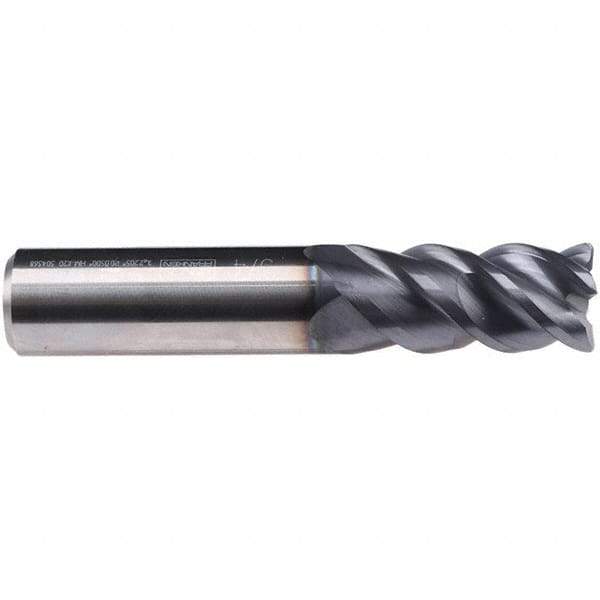 Emuge - 14mm Diam, 35mm LOC, 4 Flute Solid Carbide Roughing & Finishing End Mill - TiAlN Finish, 83mm OAL, 14mm Shank Diam, Weldon Shank, 50° Helix, Centercutting, Long Length - USA Tool & Supply