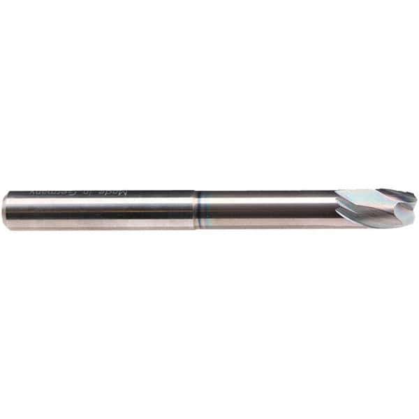 Emuge - 8mm Diam, 7mm LOC, 2 Flute Solid Carbide Roughing & Finishing End Mill - CrN Finish, 90mm OAL, 8mm Shank Diam, Cylindrical Shank, 30° Helix, Long Length - USA Tool & Supply