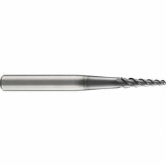 Emuge - 4° Taper Angle per Side, 30mm LOC, Solid Carbide 3 Flute Tapered Ball End Mill - AlCr Finish, 120mm OAL, 12mm Shank Diam, Spiral Flute, 45° Helix - USA Tool & Supply