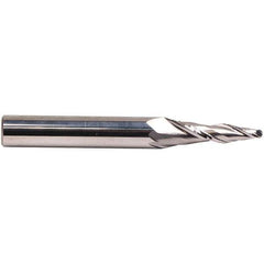Emuge - 8° Taper Angle per Side, 3.85mm Small End Diam, 15mm LOC, Solid Carbide 2 Flute Tapered Ball End Mill - 62mm OAL, 6mm Shank Diam, Spiral Flute, 30° Helix - USA Tool & Supply