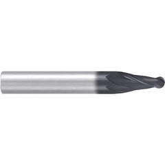 Emuge - 6° Taper Angle per Side, 4.28mm Small End Diam, 15mm LOC, Solid Carbide 2 Flute Tapered Ball End Mill - AlCr Finish, 62mm OAL, 6mm Shank Diam, Spiral Flute, 30° Helix - USA Tool & Supply