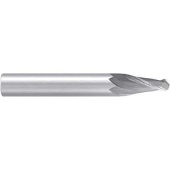 Emuge - 3° Taper Angle per Side, 3.9mm Small End Diam, 20mm LOC, Solid Carbide 2 Flute Tapered Ball End Mill - 62mm OAL, 6mm Shank Diam, Spiral Flute, 30° Helix - USA Tool & Supply