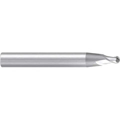 Emuge - 4° Taper Angle per Side, 4mm LOC, Solid Carbide 2 Flute Tapered Ball End Mill - 63mm OAL, 8mm Shank Diam, Spiral Flute, 30° Helix - USA Tool & Supply