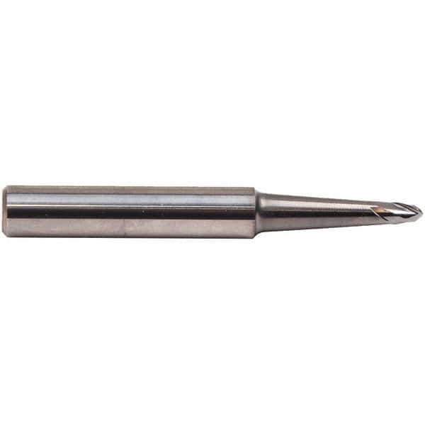 Emuge - 4° Taper Angle per Side, 4mm LOC, Solid Carbide 2 Flute Tapered Ball End Mill - AlCr Finish, 63mm OAL, 8mm Shank Diam, Spiral Flute, 30° Helix - USA Tool & Supply