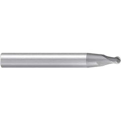 Emuge - 3° Taper Angle per Side, 4mm LOC, Solid Carbide 2 Flute Tapered Ball End Mill - 63mm OAL, 8mm Shank Diam, Spiral Flute, 30° Helix - USA Tool & Supply