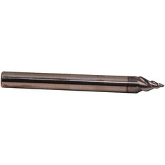 Emuge - 3° Taper Angle per Side, 3.9mm Small End Diam, 20mm LOC, Solid Carbide 3 Flute Tapered Ball End Mill - AlCr Finish, 62mm OAL, 6mm Shank Diam, Spiral Flute, 45° Helix - USA Tool & Supply