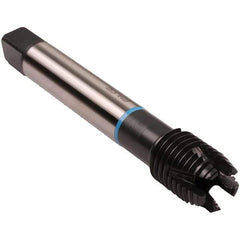 Emuge - M48x5.00 Metric 6HX 6 Flute Nitride/Oxide Finish High Speed Steel Straight Flute Machine Tap - Modified Bottoming, Right Hand Thread, 250mm OAL, 65mm Thread Length - Exact Industrial Supply