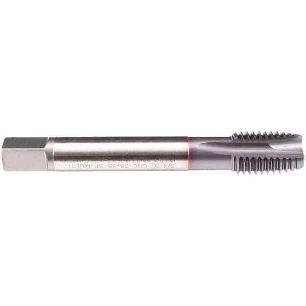 Emuge - M20x2.50 M 3 Flute 6H Plug Spiral Flute Tap - High Speed Steel, TiCN Finish, 140mm OAL, Right Hand Flute, Right Hand Thread, Series C1579300 - USA Tool & Supply