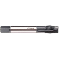 Emuge - 1-8 UNC 4 Flute 2B/3B Plug Spiral Flute Tap - High Speed Steel, NE2 Finish, 6.299" OAL, Right Hand Flute, Right Hand Thread, Series CU497300 - USA Tool & Supply