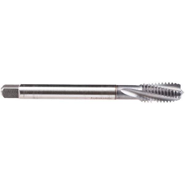 Emuge - 7/16-14 UNC 4 Flute BT Modified Bottoming Spiral Flute Tap - High Speed Steel, TiCN Finish, 3.937" OAL, Right Hand Flute, Right Hand Thread, Series CU459600 - USA Tool & Supply