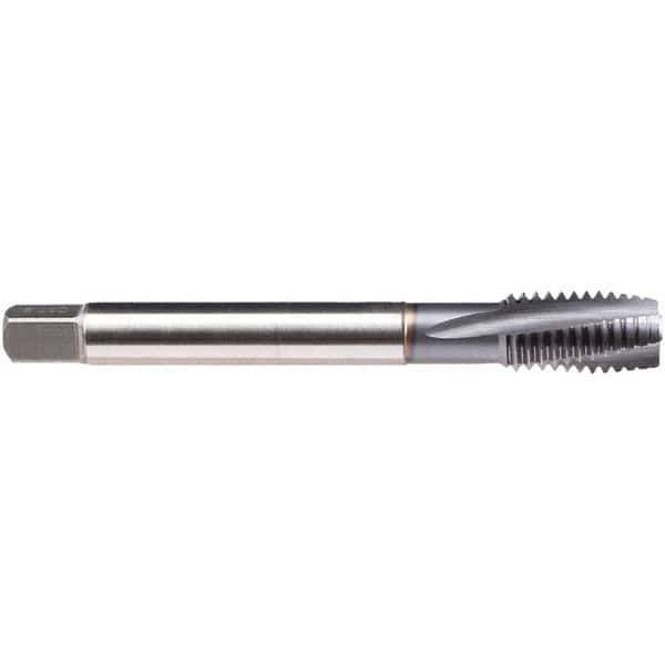 Emuge - 7/16-14 UNC 4 Flute BT Plug Spiral Flute Tap - High Speed Steel, TiCN Finish, 3.937" OAL, Left Hand Flute, Left Hand Thread, Series CU309600 - USA Tool & Supply