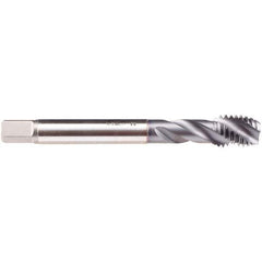 Emuge - M16x2.00 M 3 Flute 6H Modified Bottoming Spiral Flute Tap - High Speed Steel, TiCN Finish, 110mm OAL, Right Hand Flute, Right Hand Thread, Series C4939300 - USA Tool & Supply