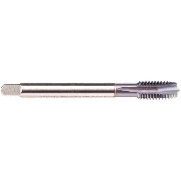 Emuge - M16x2.00 M 3 Flute 6H Plug Spiral Flute Tap - High Speed Steel, TiCN Finish, 110mm OAL, Right Hand Flute, Right Hand Thread, Series C1579300 - USA Tool & Supply