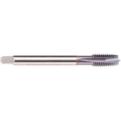 Emuge - M12x1.75 M 3 Flute 6H Plug Spiral Flute Tap - High Speed Steel, TiCN Finish, 110mm OAL, Right Hand Flute, Right Hand Thread, Series C1579300 - USA Tool & Supply