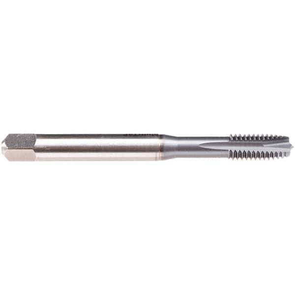 Emuge - M4x0.7 M 3 Flute 6H Plug Spiral Flute Tap - High Speed Steel, TiCN Finish, 63mm OAL, Right Hand Flute, Right Hand Thread, Series B1579300 - USA Tool & Supply