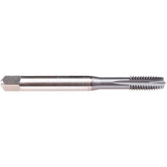 Emuge - M4x0.7 M 3 Flute 6H Plug Spiral Flute Tap - High Speed Steel, TiCN Finish, 63mm OAL, Right Hand Flute, Right Hand Thread, Series B1579300 - USA Tool & Supply