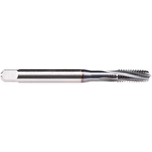 Emuge - 8-32 UNC 3 Flute BT Modified Bottoming Spiral Flute Tap - High Speed Steel, TiCN Finish, 2.48" OAL, Right Hand Flute, Right Hand Thread, Series BU459600 - Exact Industrial Supply
