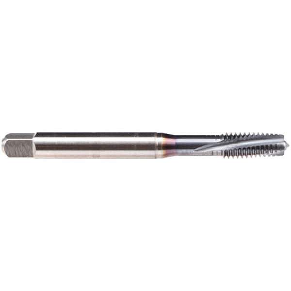 Emuge - 3/8-16 UNC 3 Flute BT Plug Spiral Flute Tap - High Speed Steel, TiCN Finish, 3.937" OAL, Left Hand Flute, Left Hand Thread, Series BU309600 - USA Tool & Supply