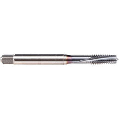 Emuge - 1/4-20 UNC 3 Flute BT Plug Spiral Flute Tap - High Speed Steel, TiCN Finish, 3.15" OAL, Left Hand Flute, Left Hand Thread, Series BU309600 - USA Tool & Supply