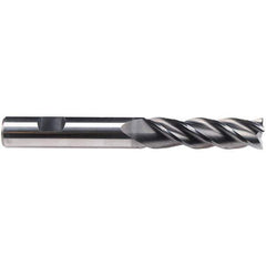 Emuge - 1" Diam, 2-1/4" LOC, 4 Flute Solid Carbide Roughing & Finishing End Mill - CrN Finish, 5" OAL, 1" Shank Diam, Weldon Shank, 38° Helix, Centercutting, Stub Length - USA Tool & Supply