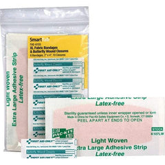 PRO-SAFE - 4" Long x 1/8" Wide, Butterfly Wound Care - White, Woven Fabric Bandage - USA Tool & Supply