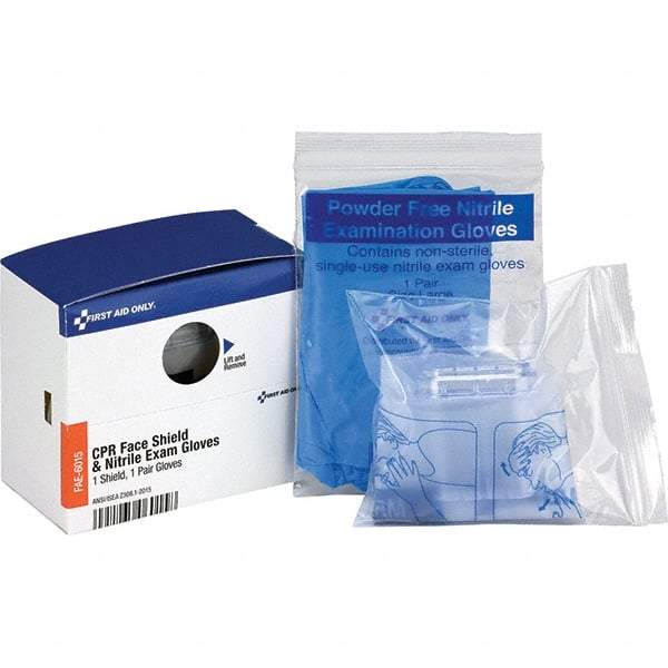 PRO-SAFE - Disposable CPR Masks/Breathers Compatible First Aid Kits: 59489, 59490 Includes: (2) Nitrile Exam Gloves; CPR Mask - USA Tool & Supply