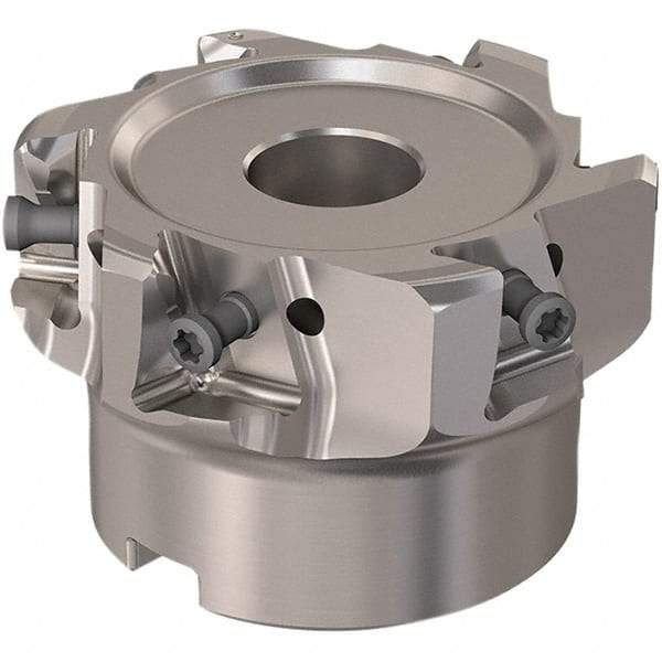 Seco - 5 Inserts, 2" Cut Diam, 19.05mm Arbor Diam, 12mm Max Depth of Cut, Indexable Square-Shoulder Face Mill - 90° Lead Angle, 40mm High, LOEX12 Insert Compatibility, Through Coolant, Series 220.94-12 - USA Tool & Supply