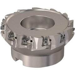 Seco - 12 Inserts, 125mm Cut Diam, 40mm Arbor Diam, 12mm Max Depth of Cut, Indexable Square-Shoulder Face Mill - 90° Lead Angle, 63mm High, LOEX12 Insert Compatibility, Through Coolant, Series 220.94-12 - USA Tool & Supply