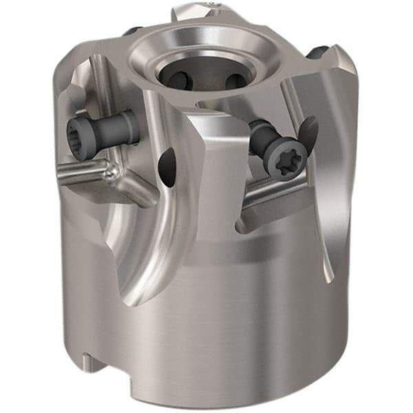 Seco - 4 Inserts, 1-1/2" Cut Diam, 12.7mm Arbor Diam, 12mm Max Depth of Cut, Indexable Square-Shoulder Face Mill - 90° Lead Angle, 40mm High, LOEX12 Insert Compatibility, Through Coolant, Series 220.94-12 - USA Tool & Supply