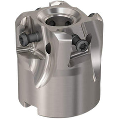 Seco - 4 Inserts, 1-1/2" Cut Diam, 12.7mm Arbor Diam, 12mm Max Depth of Cut, Indexable Square-Shoulder Face Mill - 90° Lead Angle, 40mm High, LOEX12 Insert Compatibility, Through Coolant, Series 220.94-12 - USA Tool & Supply