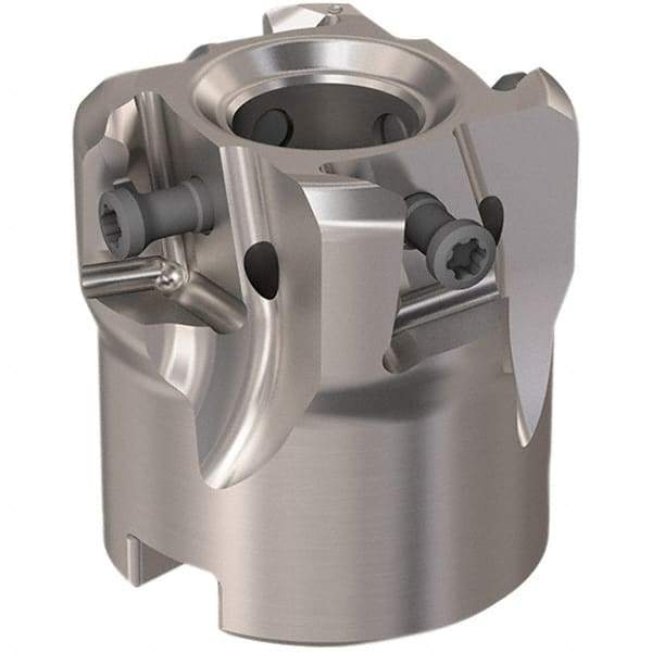 Seco - 4 Inserts, 40mm Cut Diam, 16mm Arbor Diam, 12mm Max Depth of Cut, Indexable Square-Shoulder Face Mill - 90° Lead Angle, 40mm High, LOEX12 Insert Compatibility, Through Coolant, Series 220.94-12 - USA Tool & Supply