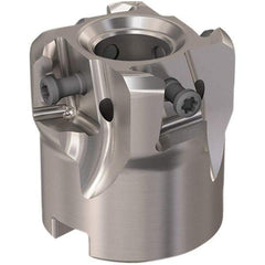 Seco - 4 Inserts, 40mm Cut Diam, 16mm Arbor Diam, 12mm Max Depth of Cut, Indexable Square-Shoulder Face Mill - 90° Lead Angle, 40mm High, LOEX12 Insert Compatibility, Through Coolant, Series 220.94-12 - USA Tool & Supply