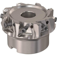 Seco - 8 Inserts, 2-1/2" Cut Diam, 19.05mm Arbor Diam, 12mm Max Depth of Cut, Indexable Square-Shoulder Face Mill - 90° Lead Angle, 40mm High, LOEX12 Insert Compatibility, Through Coolant, Series 220.94-12 - USA Tool & Supply