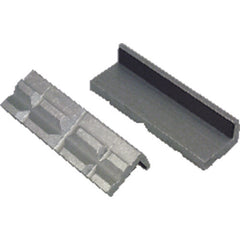 Aluminum Vise Jaw Pads - V-shaped Aluminum surFace holds Round and hex parts securely - 4″ Pad length - USA Tool & Supply
