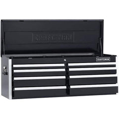 Craftsman - 1 Compartment 8 Drawer Top Tool Chest - 52-5/32" Wide x 18" Deep x 19-3/4" High, Steel, Black - USA Tool & Supply