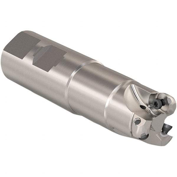 Seco - 20mm Cutting Diam, 32mm Shank Diam, 6mm Max Depth of Cut, Weldon Shank Indexable Copy End Mill - 3 Inserts, RP.. 1204 Insert, 217.29I-06 Toolholder, Steel, Through Coolant - USA Tool & Supply