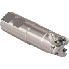 Seco - 20mm Cutting Diam, 32mm Shank Diam, 6mm Max Depth of Cut, Weldon Shank Indexable Copy End Mill - 3 Inserts, RP.. 1204 Insert, 217.29I-06 Toolholder, Steel, Through Coolant - USA Tool & Supply