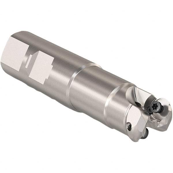 Seco - 13mm Cutting Diam, 25mm Shank Diam, 6mm Max Depth of Cut, Weldon Shank Indexable Copy End Mill - 2 Inserts, RP.. 1204 Insert, 217.29I-06 Toolholder, Steel, Through Coolant - USA Tool & Supply