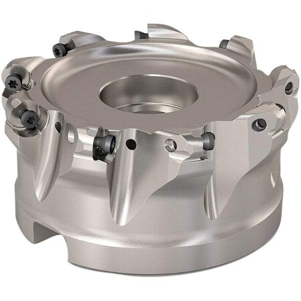 Seco - 89.6mm Cut Diam, 6mm Max Depth, 1-1/2" Arbor Hole, 9 Inserts, RP..1204 Insert Style, Indexable Copy Face Mill - R220.29 Cutter Style, 8,800 Max RPM, 2 High, Through Coolant, Series R220.29 - USA Tool & Supply