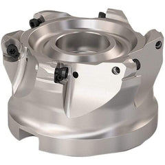 Seco - 72mm Cut Diam, 6mm Max Depth, 32mm Arbor Hole, 6 Inserts, RP..1204 Insert Style, Indexable Copy Face Mill - R220.29 Cutter Style, 9,500 Max RPM, 50mm High, Through Coolant, Series R220.29 - USA Tool & Supply