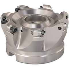 Seco - 80mm Cut Diam, 6mm Max Depth, 32mm Arbor Hole, 7 Inserts, RP..1204 Insert Style, Indexable Copy Face Mill - R220.29 Cutter Style, 9,200 Max RPM, 50mm High, Through Coolant, Series R220.29 - USA Tool & Supply