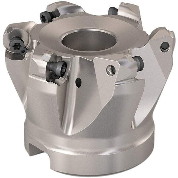 Seco - 54mm Cut Diam, 6mm Max Depth, 27mm Arbor Hole, 6 Inserts, RP..1204 Insert Style, Indexable Copy Face Mill - R220.29 Cutter Style, 10,900 Max RPM, 50mm High, Through Coolant, Series R220.29 - USA Tool & Supply