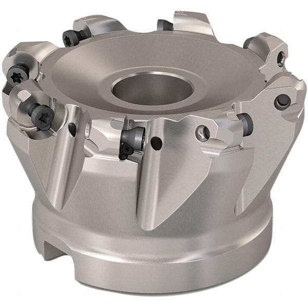Seco - 68mm Cut Diam, 6mm Max Depth, 27mm Arbor Hole, 8 Inserts, RP..1204 Insert Style, Indexable Copy Face Mill - R220.29 Cutter Style, 10,000 Max RPM, 50mm High, Through Coolant, Series R220.29 - USA Tool & Supply