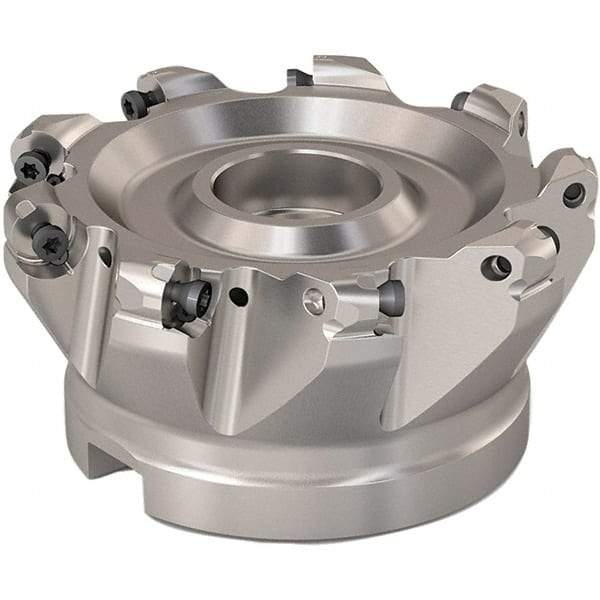 Seco - 88mm Cut Diam, 6mm Max Depth, 32mm Arbor Hole, 9 Inserts, RP..1204 Insert Style, Indexable Copy Face Mill - R220.29 Cutter Style, 8,800 Max RPM, 50mm High, Through Coolant, Series R220.29 - USA Tool & Supply