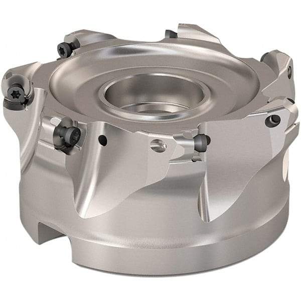 Seco - 89.6mm Cut Diam, 6mm Max Depth, 1-1/2" Arbor Hole, 7 Inserts, RP..1204 Insert Style, Indexable Copy Face Mill - R220.29 Cutter Style, 8,800 Max RPM, 2 High, Through Coolant, Series R220.29 - USA Tool & Supply