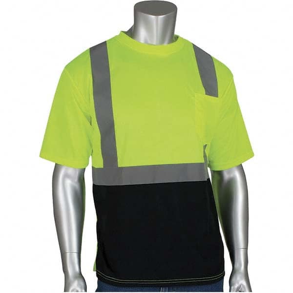 PIP - Size 5XL Black & Hi-Vis Yellow High Visibility Short Sleeve T-Shirt - USA Tool & Supply