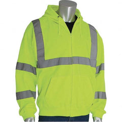 PIP - Size XL Hi-Vis Yellow High Visibility Long Sleeve Sweatshirt - USA Tool & Supply