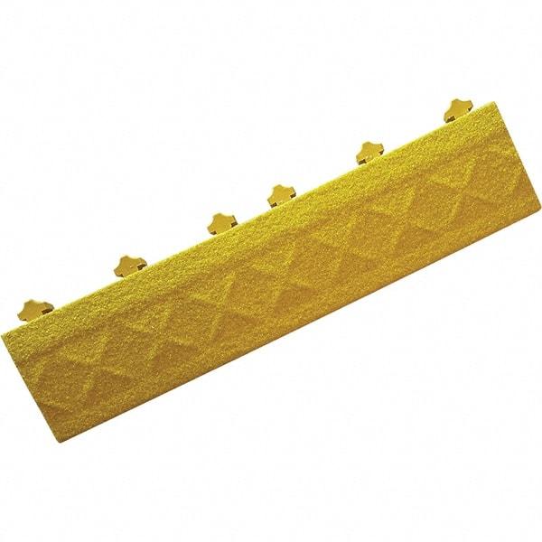 Ergo Advantage - 18" Long x 4" Wide x 1" Thick, Anti-Fatigue Modular Matting Anti-Fatigue Flooring - Male, 1 Interlocking Side, Yellow, For Dry & Wet Areas - USA Tool & Supply