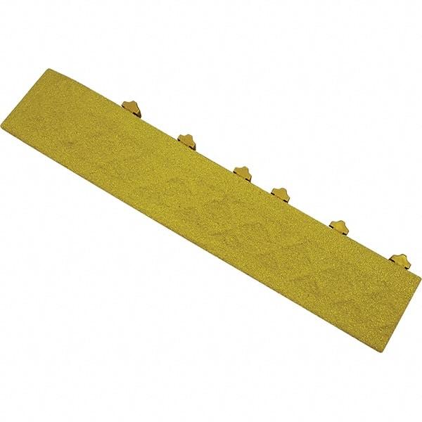 Ergo Advantage - 22" Long x 4" Wide x 1" Thick, Anti-Fatigue Modular Matting Anti-Fatigue Flooring - Male, 1 Interlocking Side, Yellow, For Dry & Wet Areas - USA Tool & Supply