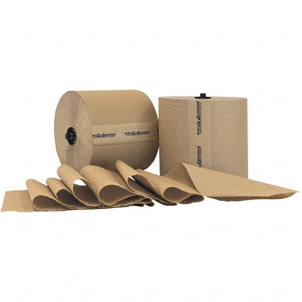 PRO-SOURCE - Hard Roll of 1 Ply Natural Paper Towels - 7-7/8" Wide, 800' Roll Length - USA Tool & Supply